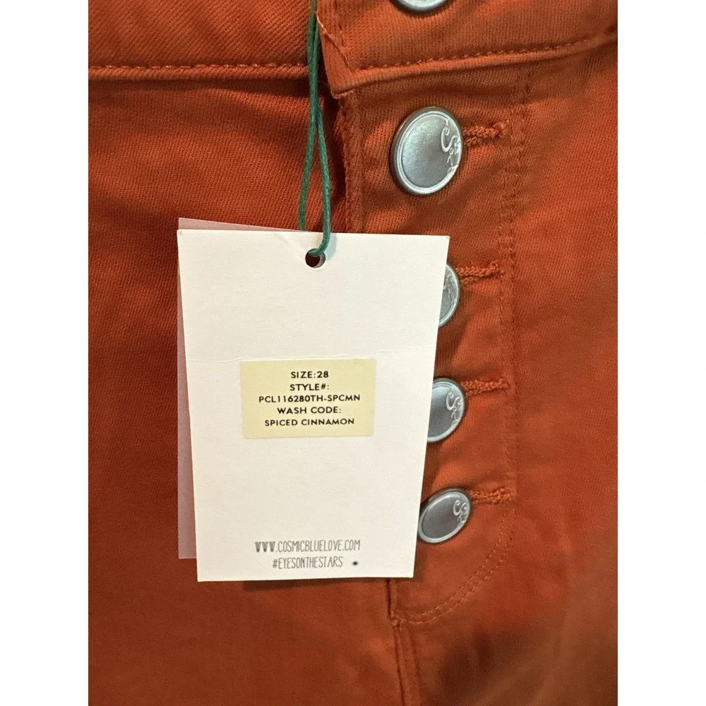 Cosmic Blue Love Pants Womens 28 High Rise Eco Edit Tencel Stretch Spiced Cinnam - Picture 5 of 9